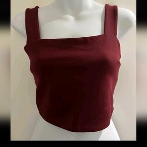 Nwt burgundy crop top